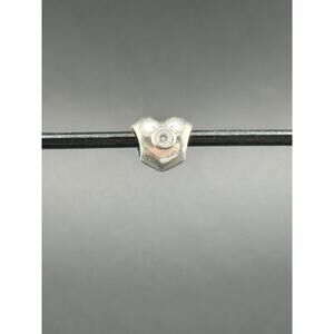 Pandora Sterling Silver Puffy Heart Charm Bead 790134CZ w/ Clear CZ
